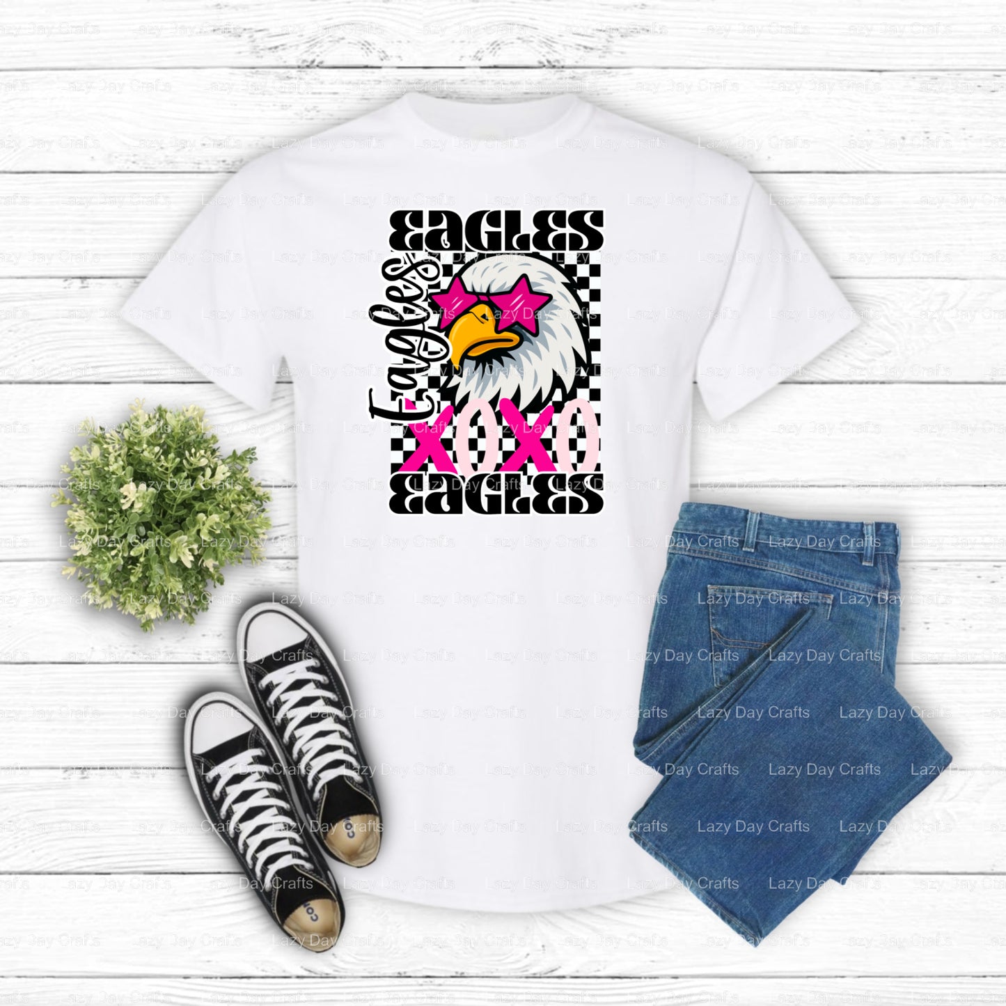 XOXO EAGLES School Mascot – DTF Transfer (view 2 of 2) – by Lazy Day Crafts – DTF Transfers – School Mascot, DTF Transfer