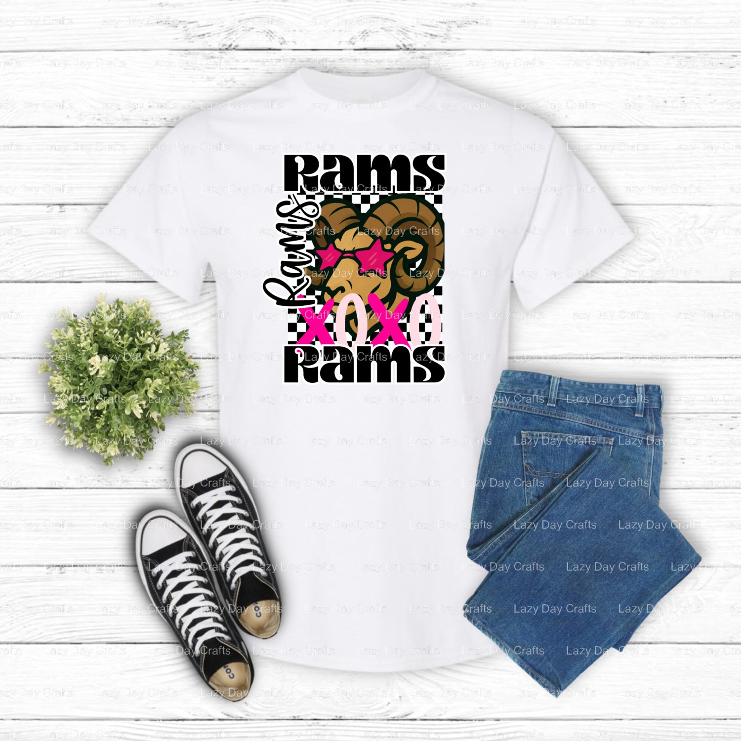 XOXO RAMS – DTF Transfer (view 2 of 2) – by Lazy Day Crafts – DTF Transfers – DTF Transfers, Premade DTF