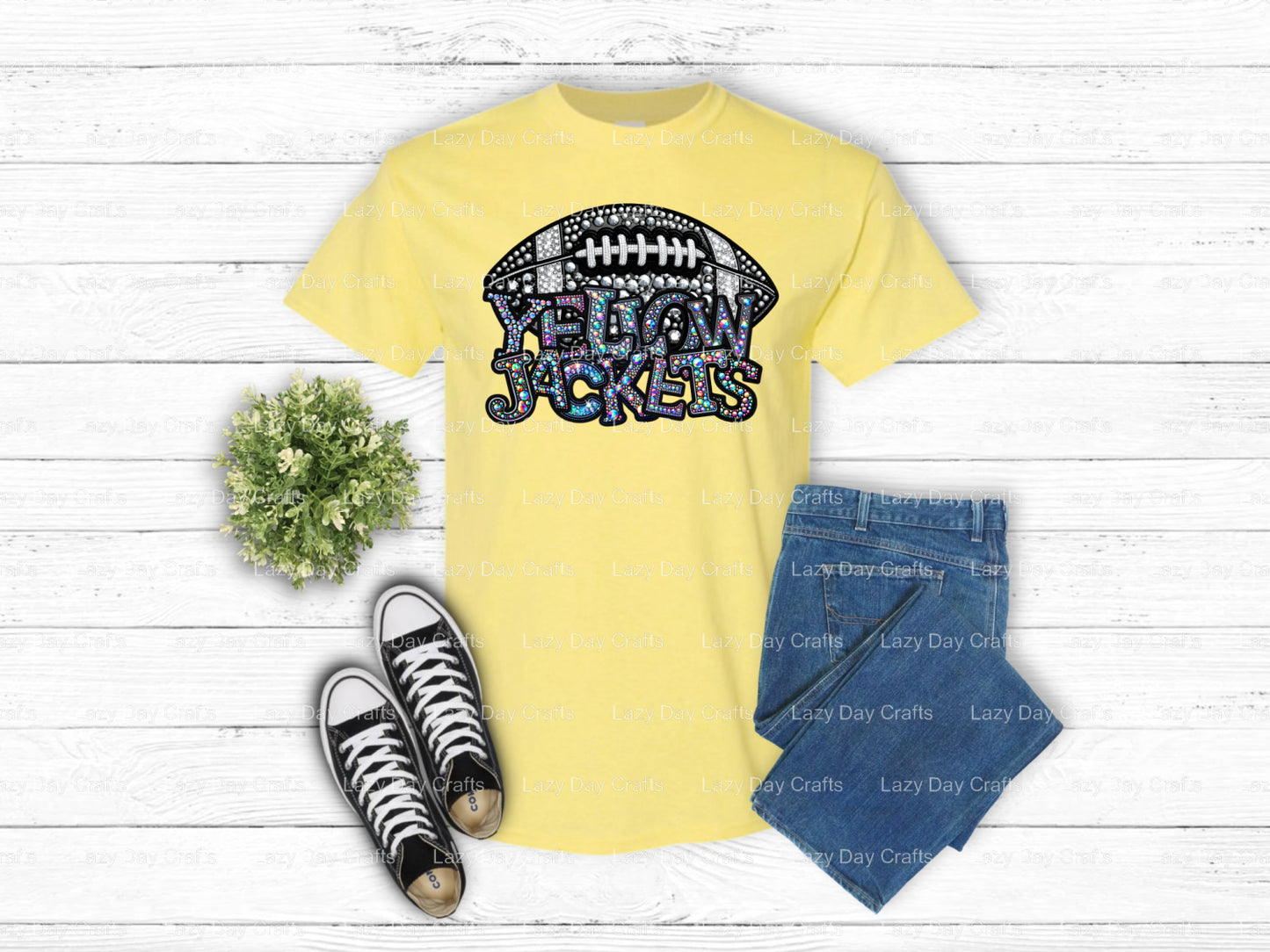 YELLOW JACKETS FOOTBALL – School Spirit DTF Transfer (view 1 of 2) – by Lazy Day Crafts – DTF Transfers – School Spirit, P...