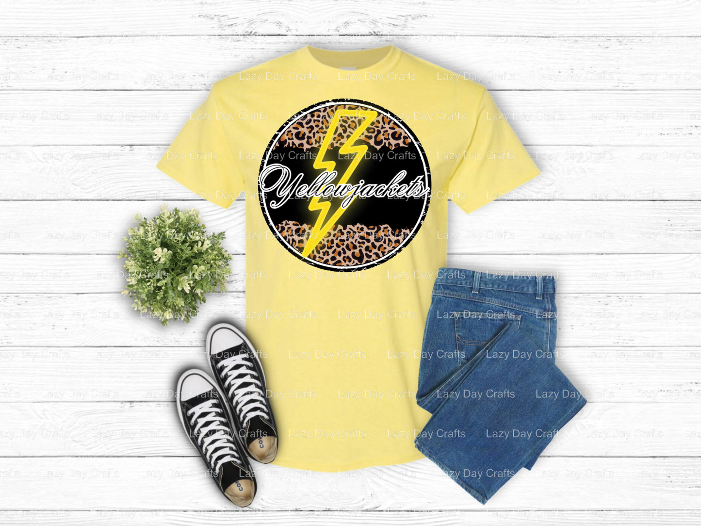 YELLOW JACKETS – School Spirit DTF Transfer (view 1 of 2) – by Lazy Day Crafts – DTF Transfers – School Spirit, Mascot DTF...