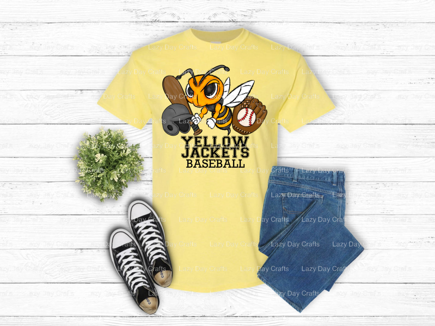 Yellow Jackets – School Spirit DTF Transfer (view 1 of 2) – by Lazy Day Crafts – DTF Transfers – School Spirit, Mascot DTF...