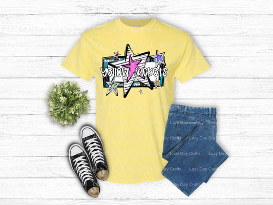 YELLOW JACKETS – School Spirit DTF Transfer (view 1 of 2) – by Lazy Day Crafts – DTF Transfers – School Spirit, Mascot "DT...