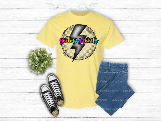 YELLOW JACKETS – School Spirit DTF Transfer (view 1 of 2) – by Lazy Day Crafts – DTF Transfers – School Spirit, Premade DTF