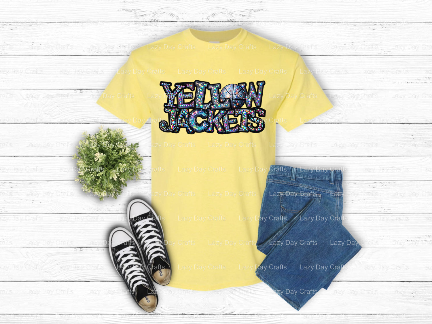 YELLOW JACKETS – School Spirit DTF Transfer (view 1 of 2) – by Lazy Day Crafts – DTF Transfers – School Spirit, Mascot DTF...