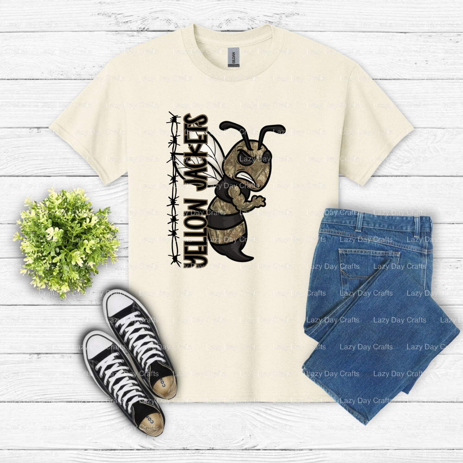 YELLOW JACKETS – School Spirit DTF Transfer (view 1 of 2) – by Lazy Day Crafts – DTF Transfers – School Spirit, Mascot DTF...