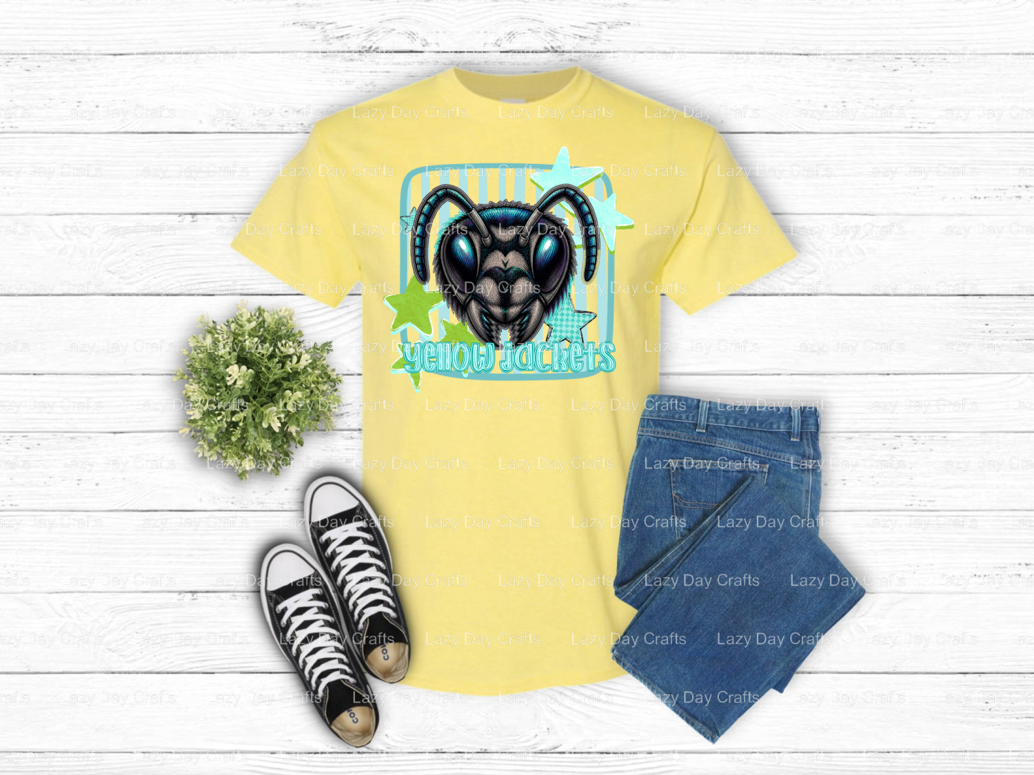YELLOW JACKETS – School Spirit DTF Transfer (view 1 of 2) – by Lazy Day Crafts – DTF Transfers – School Spirit, Mascot DTF...