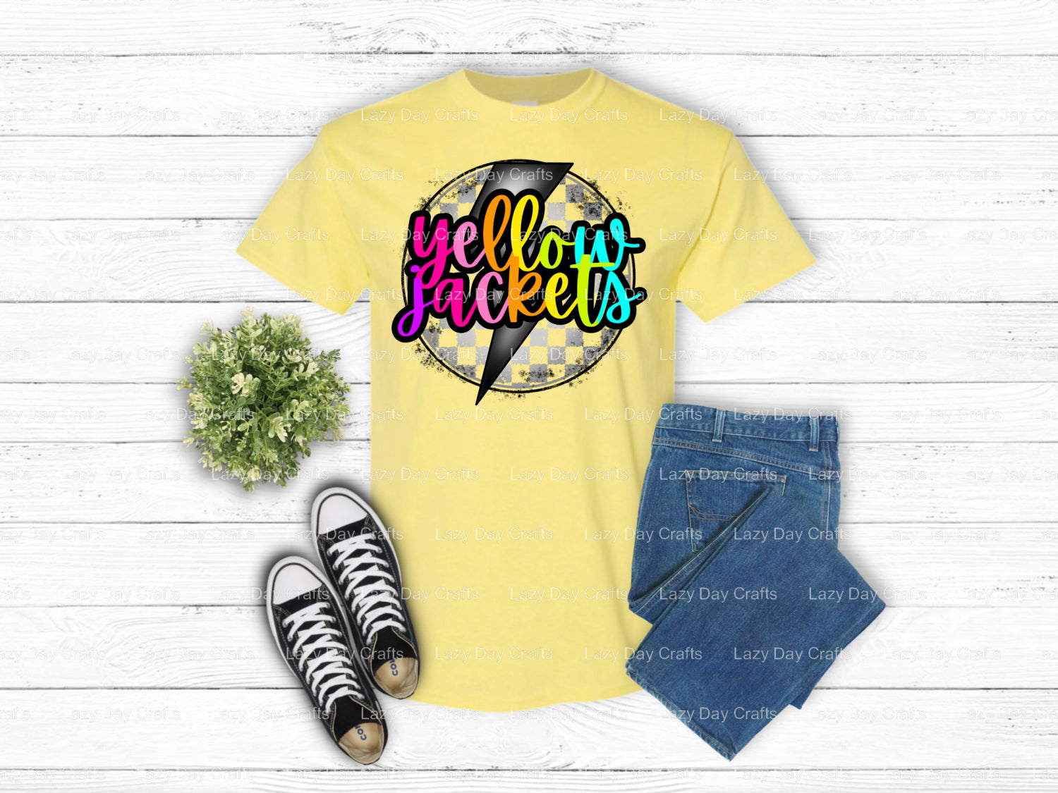 YELLOW JACKETS – School Spirit DTF Transfer (view 1 of 2) – by Lazy Day Crafts – DTF Transfers – School Spirit, Mascot DTF...