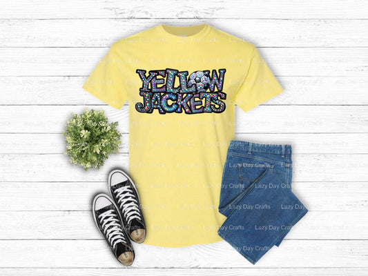 YELLOW JACKETS – School Spirit DTF Transfer (view 1 of 2) – by Lazy Day Crafts – DTF Transfers – School Spirit, Mascot DTF...
