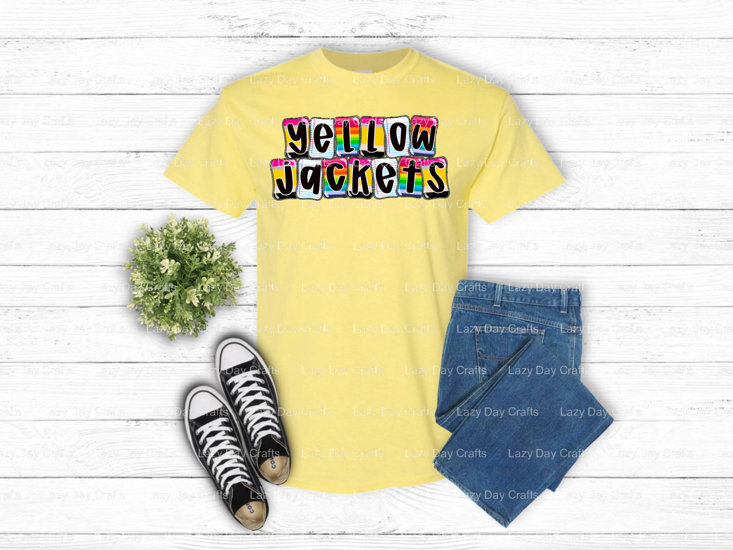 YELLOW JACKETS – School Spirit DTF Transfer (view 1 of 2) – by Lazy Day Crafts – DTF Transfers – School Spirit, Mascot DTF...