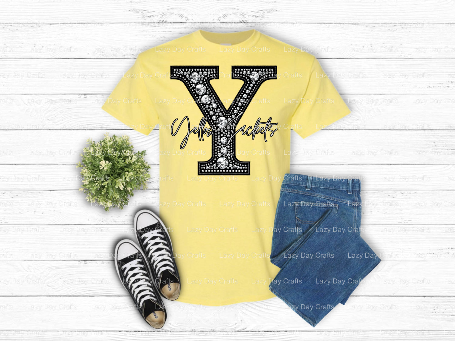 YELLOW JACKETS – School Spirit DTF Transfer (view 1 of 2) – by Lazy Day Crafts – DTF Transfers – School Spirit, Mascot DTF...