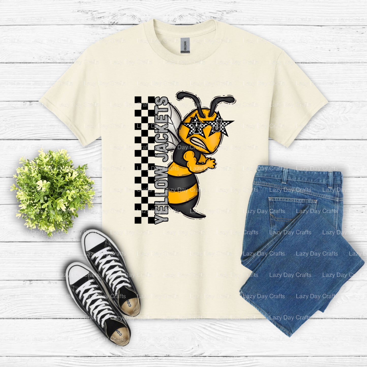 YELLOW JACKETS – School Spirit DTF Transfer (view 1 of 2) – by Lazy Day Crafts – DTF Transfers – School Spirit, Premade DTF