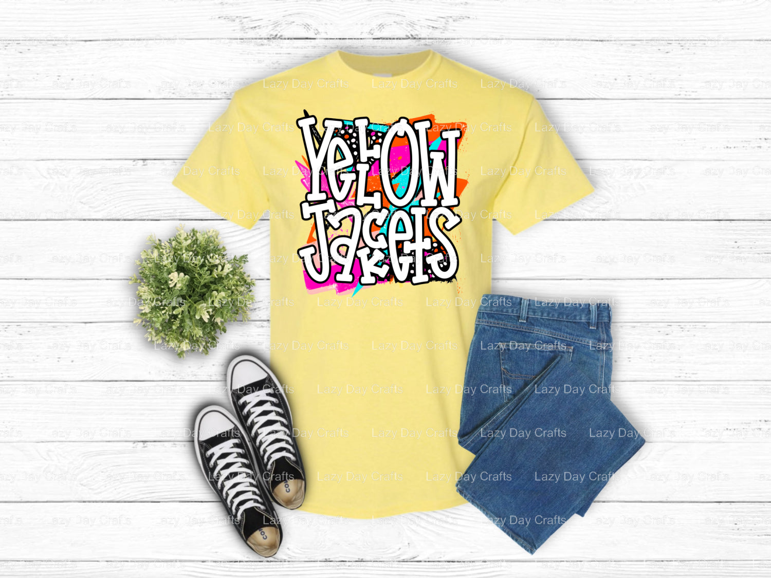YELLOW JACKETS – School Spirit DTF Transfer (view 1 of 2) – by Lazy Day Crafts – DTF Transfers – School Spirit, Premade DTF