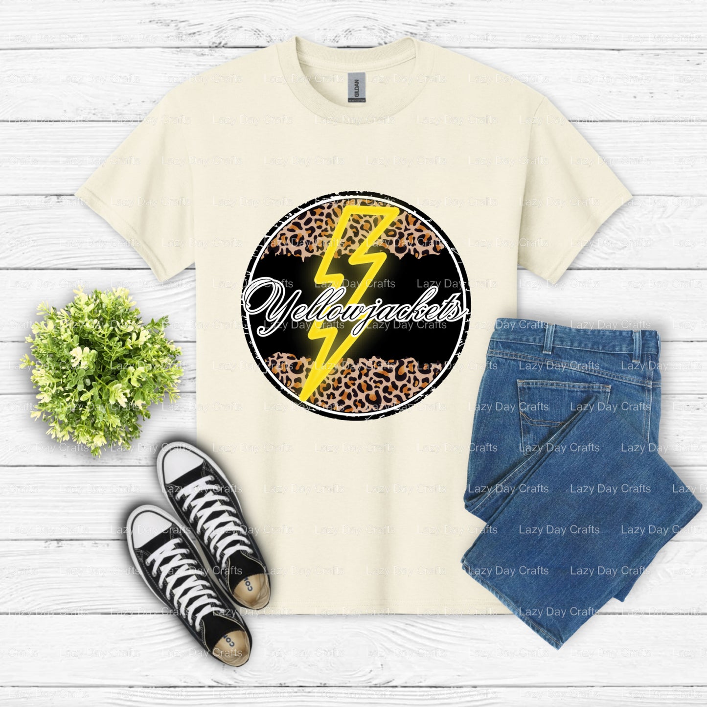 YELLOW JACKETS – School Spirit DTF Transfer (view 2 of 2) – by Lazy Day Crafts – DTF Transfers – School Spirit, Mascot DTF...