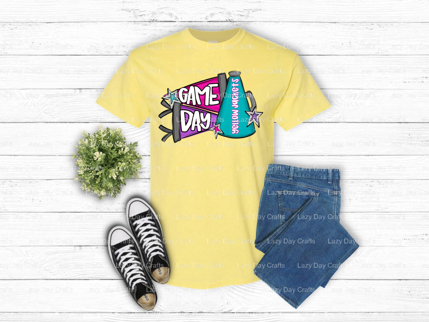YELLOW JACKETS – School Spirit DTF Transfer (view 2 of 2) – by Lazy Day Crafts – DTF Transfers – School Spirit, Mascot DTF...
