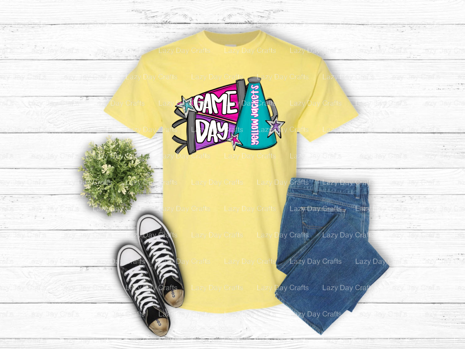 YELLOW JACKETS – School Spirit DTF Transfer (view 2 of 2) – by Lazy Day Crafts – DTF Transfers – School Spirit, Mascot DTF...