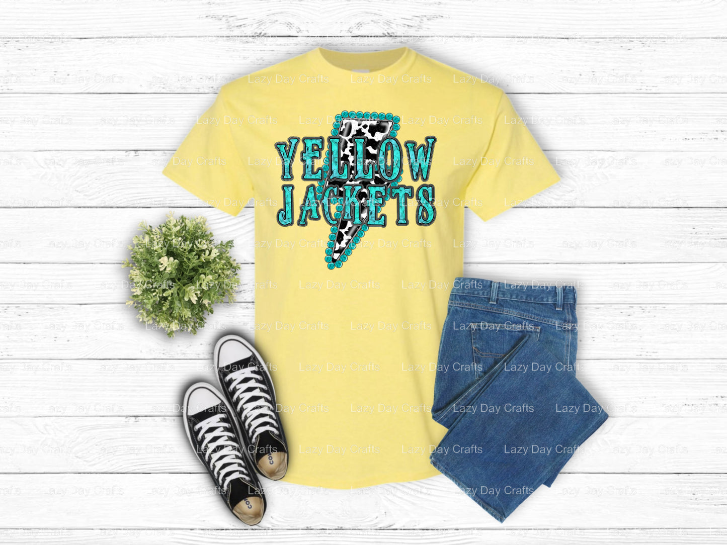 Yellow Jackets – School Spirit DTF Transfer (view 2 of 2) – by Lazy Day Crafts – DTF Transfers – School Spirit, Mascot DTF...