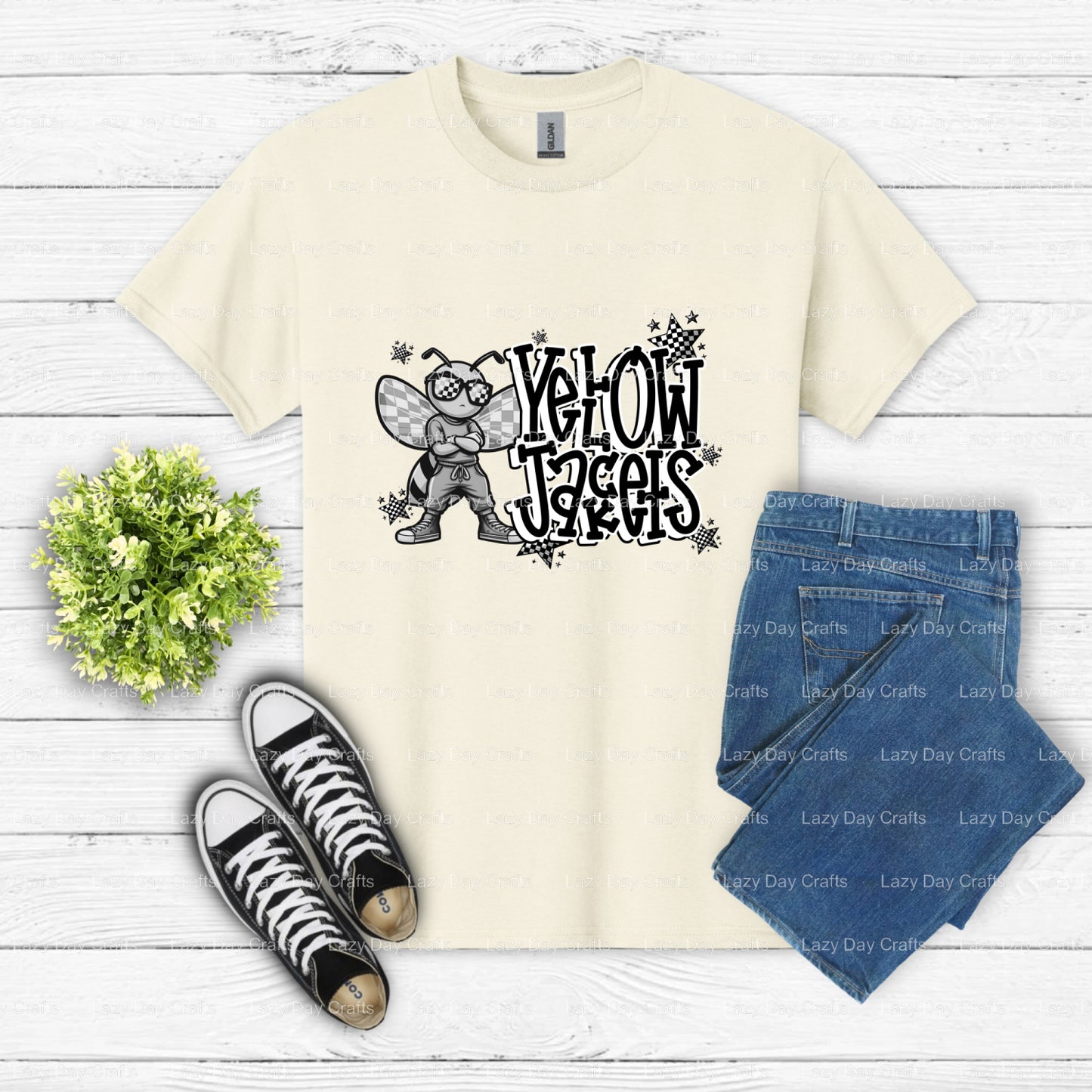YELLOW JACKETS – School Spirit DTF Transfer (view 2 of 2) – by Lazy Day Crafts – DTF Transfers – School Spirit, Mascot DTF...