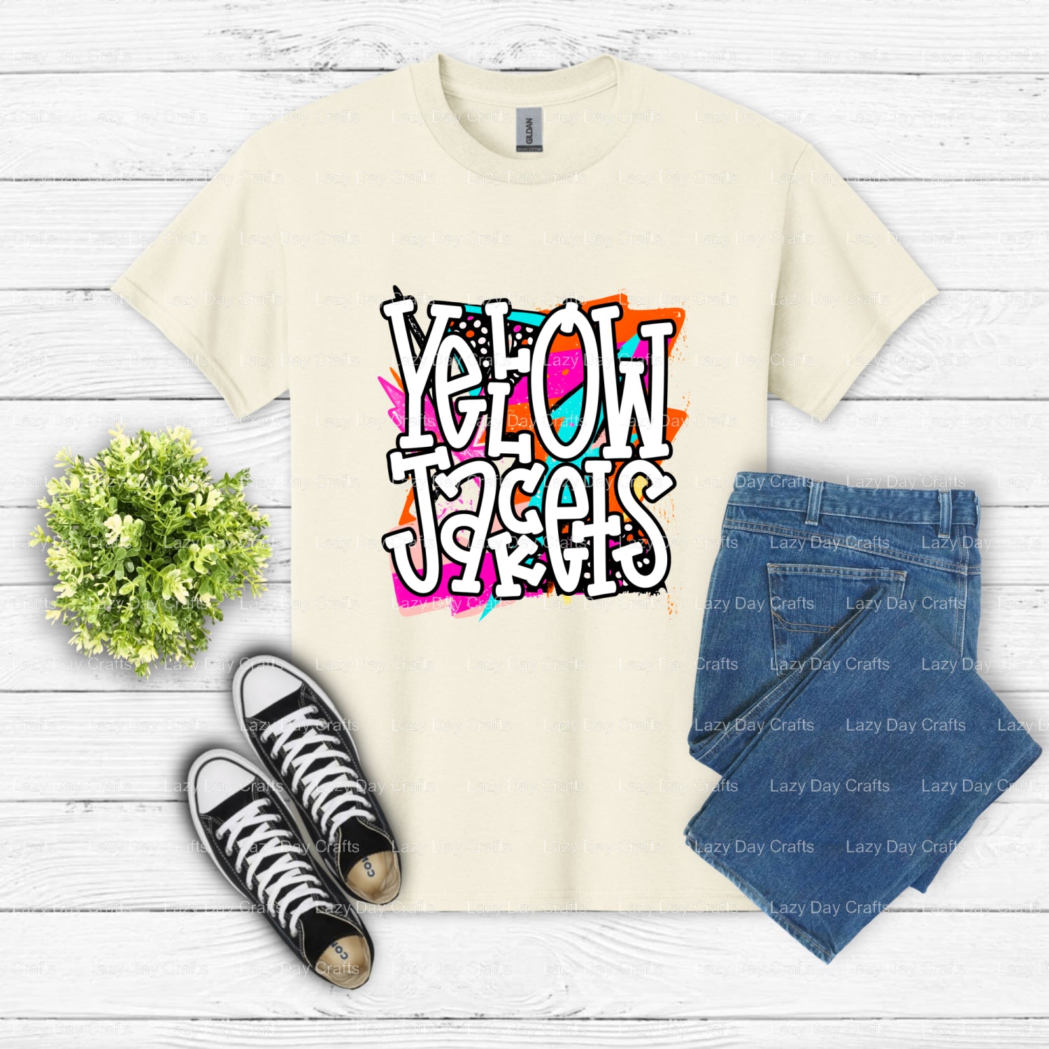 YELLOW JACKETS – School Spirit DTF Transfer (view 2 of 2) – by Lazy Day Crafts – DTF Transfers – School Spirit, Premade DTF