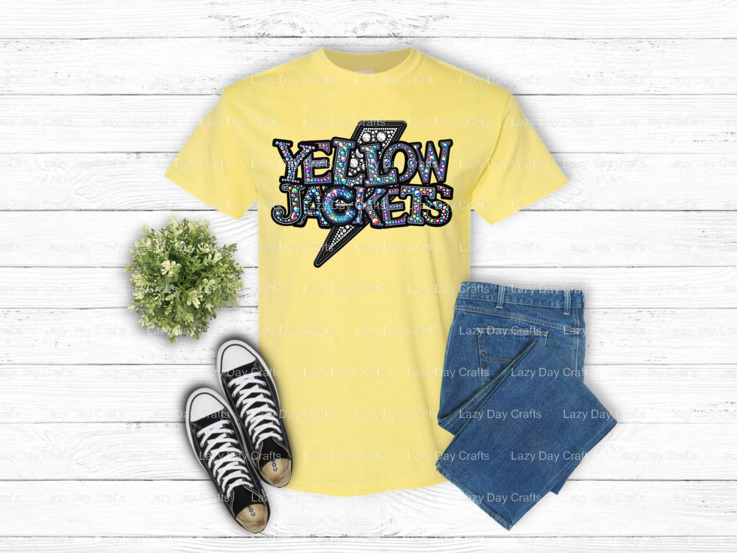 YELLOW JACKETS – School Spirit DTF Transfer (view 2 of 2) – by Lazy Day Crafts – DTF Transfers – School Spirit, Mascot DTF...