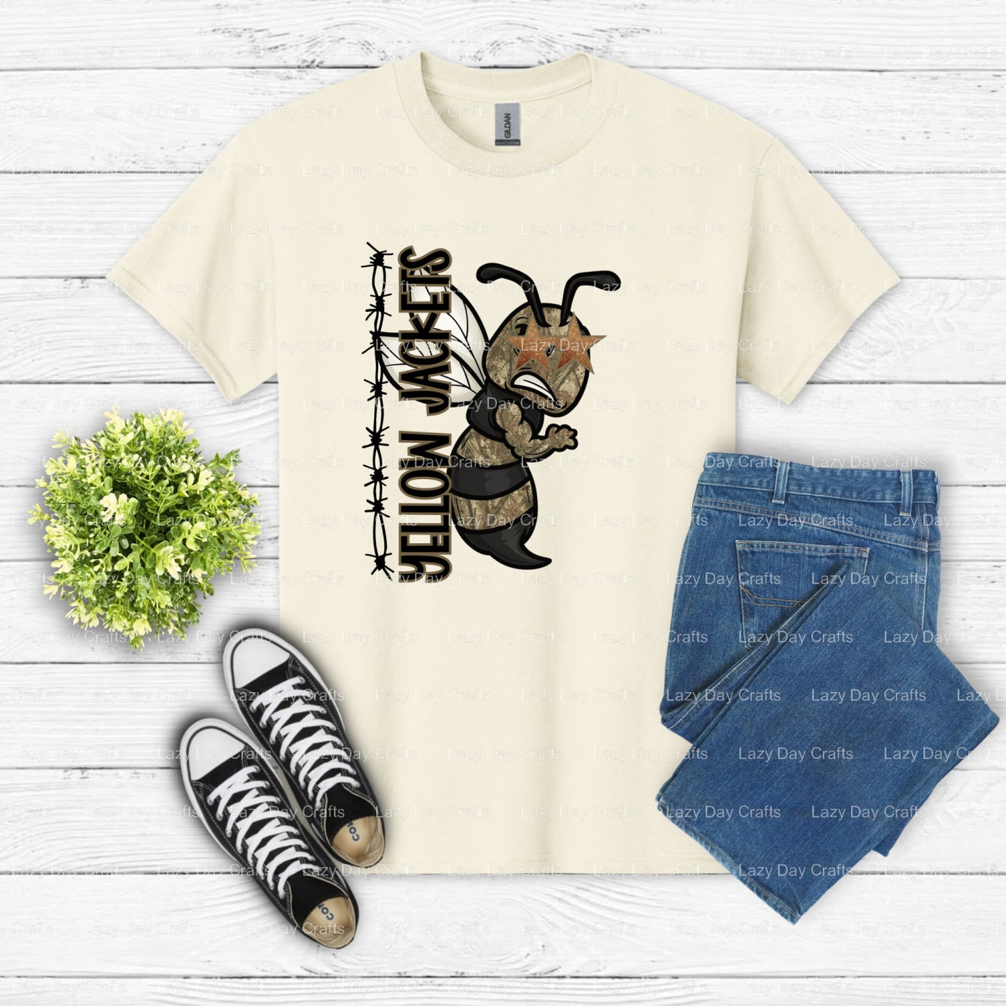 YELLOW JACKETS – School Spirit DTF Transfer (view 2 of 2) – by Lazy Day Crafts – DTF Transfers – School Spirit, Mascot DTF...