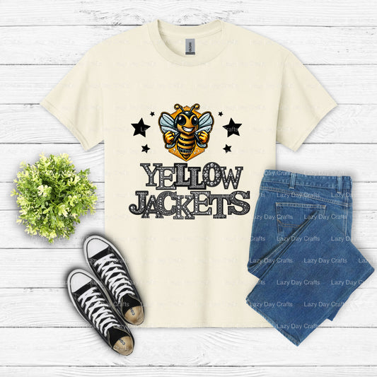 Yellow Jackets – School Spirit DTF Transfer (view 2 of 2) – by Lazy Day Crafts – DTF Transfers – School Spirit, Mascot DTF...
