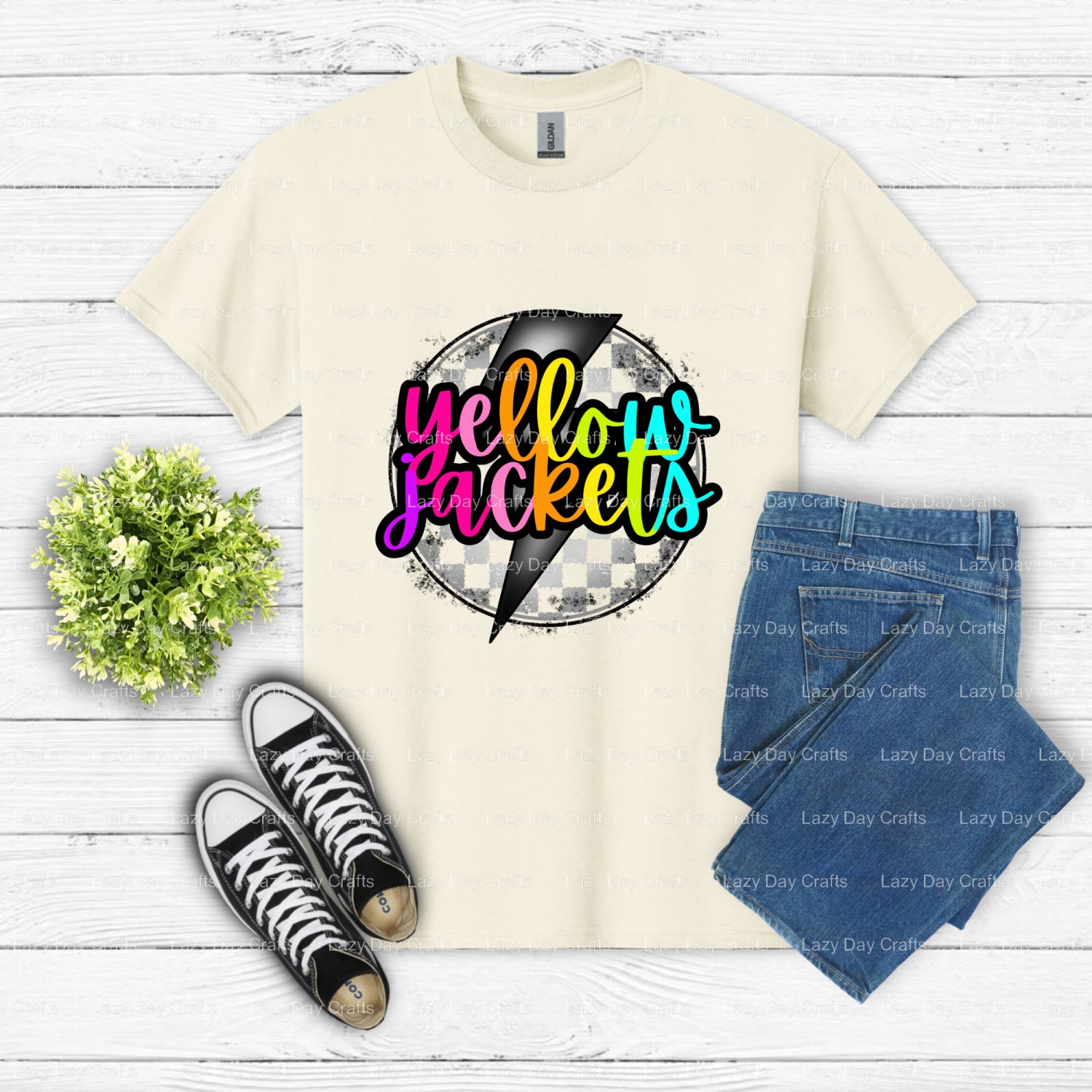 YELLOW JACKETS – School Spirit DTF Transfer (view 2 of 2) – by Lazy Day Crafts – DTF Transfers – School Spirit, Mascot DTF...