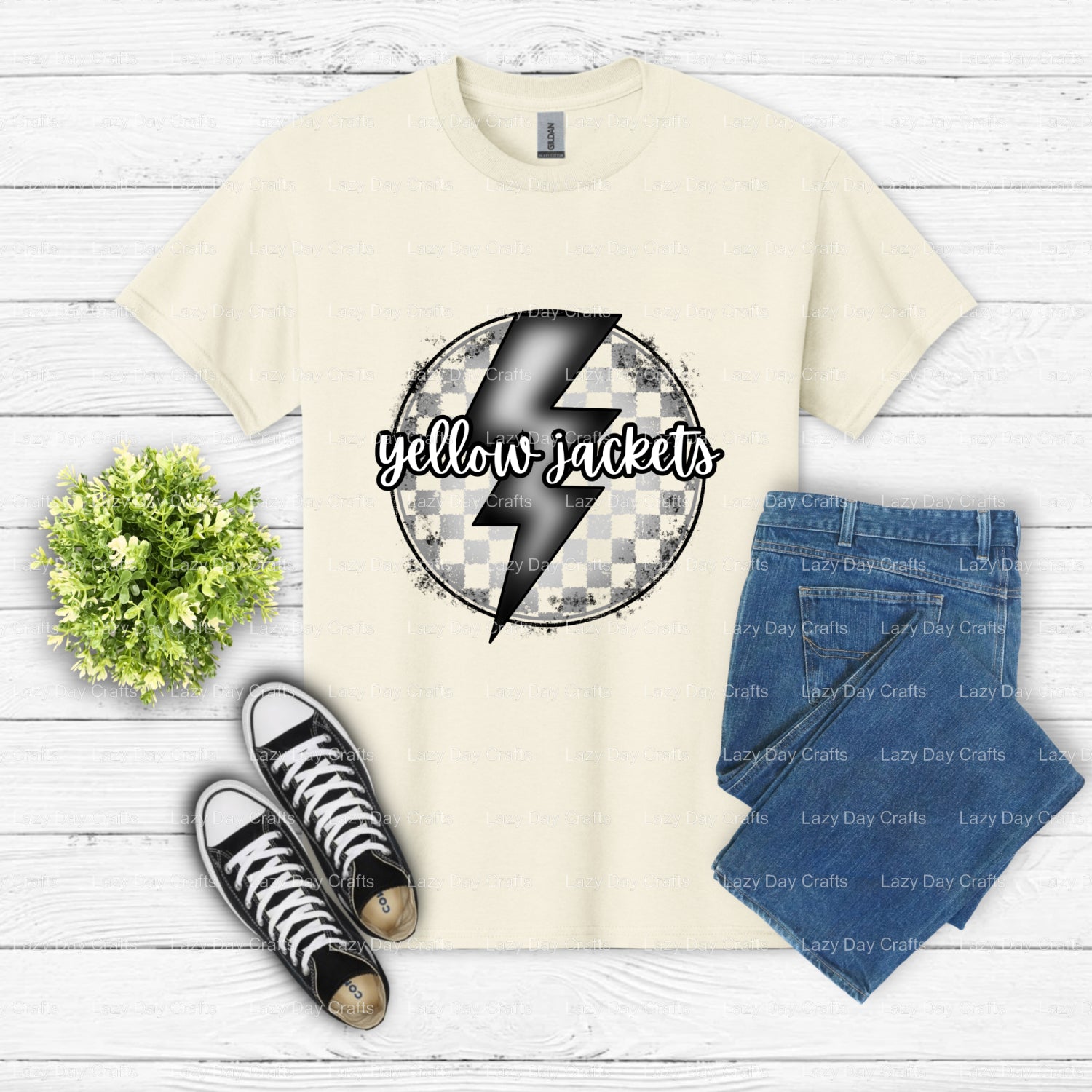 YELLOW JACKETS – School Spirit DTF Transfer (view 2 of 2) – by Lazy Day Crafts – DTF Transfers – School Spirit, Mascot DTF...