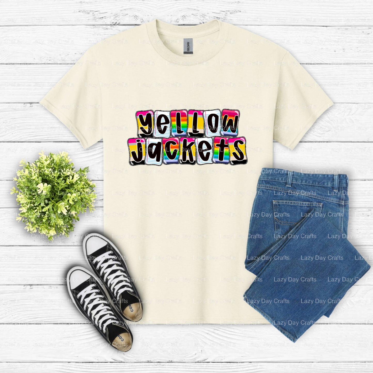 YELLOW JACKETS – School Spirit DTF Transfer (view 2 of 2) – by Lazy Day Crafts – DTF Transfers – School Spirit, Mascot DTF...