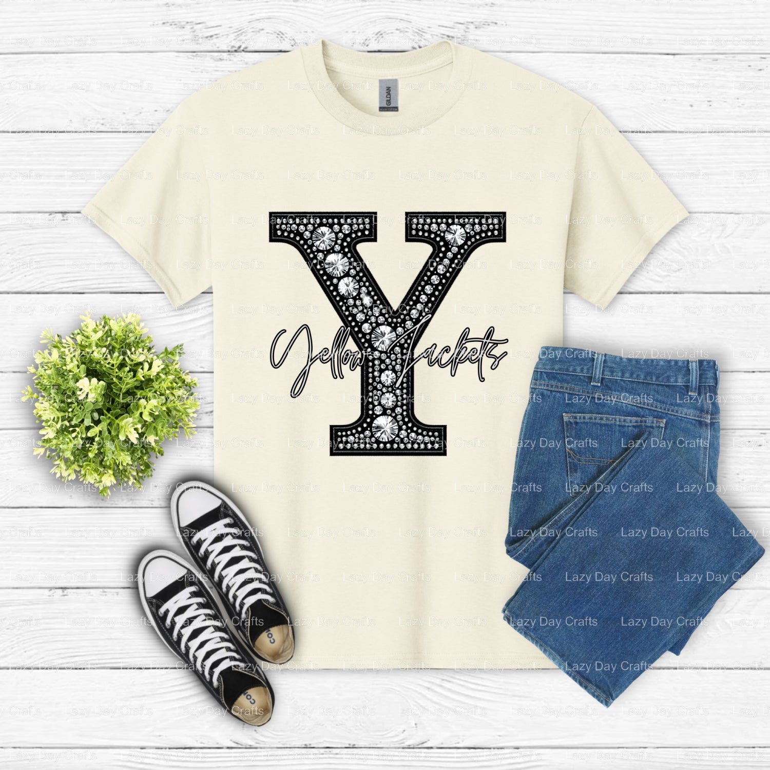 YELLOW JACKETS – School Spirit DTF Transfer (view 2 of 2) – by Lazy Day Crafts – DTF Transfers – School Spirit, Mascot DTF...