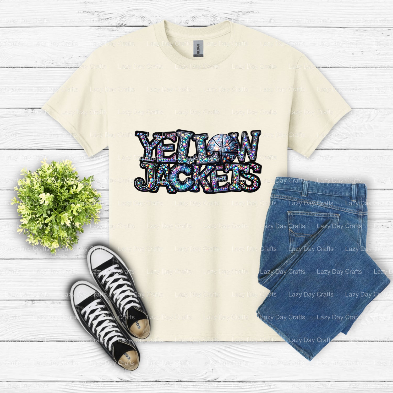 YELLOW JACKETS – School Spirit DTF Transfer (view 2 of 2) – by Lazy Day Crafts – DTF Transfers – School Spirit, Mascot DTF...