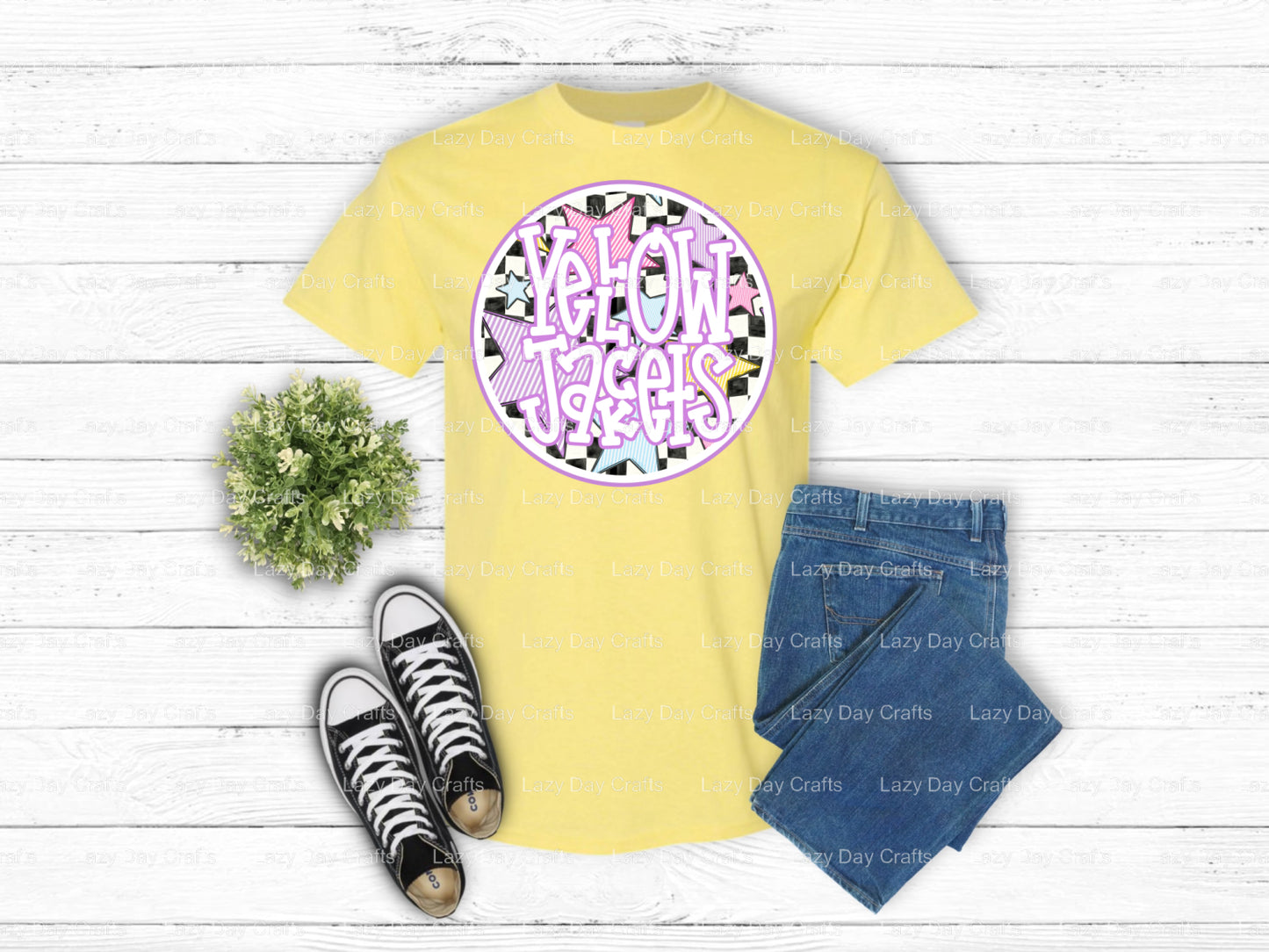YELLOW JACKETS – School Spirit Mascot DTF Transfer (view 1 of 2) – by Lazy Day Crafts – DTF Transfers – School Spirit, DTF...
