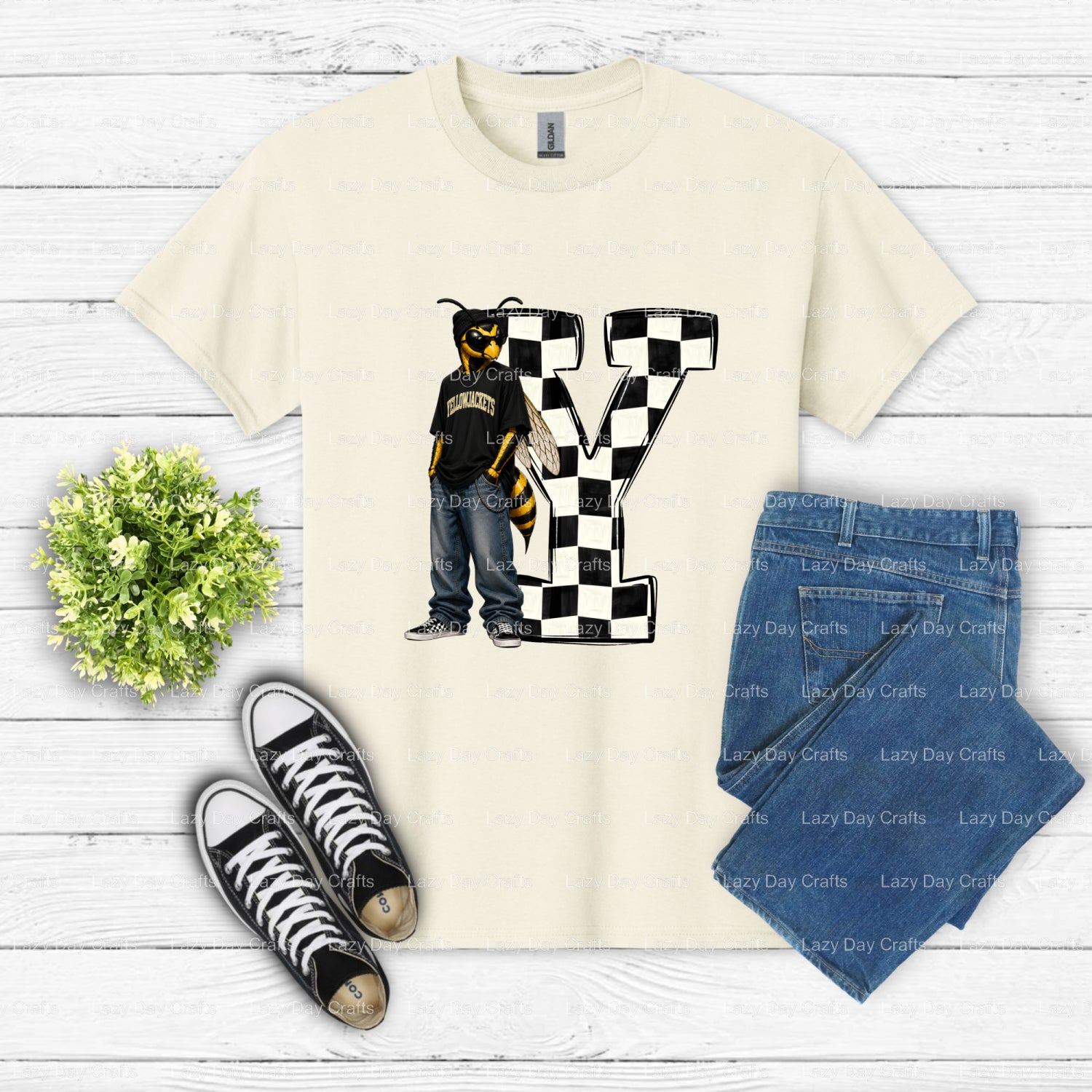YELLOW JACKETS – School Spirit Mascot DTF Transfer (view 2 of 2) – by Lazy Day Crafts – DTF Transfers – School Spirit, Mas...