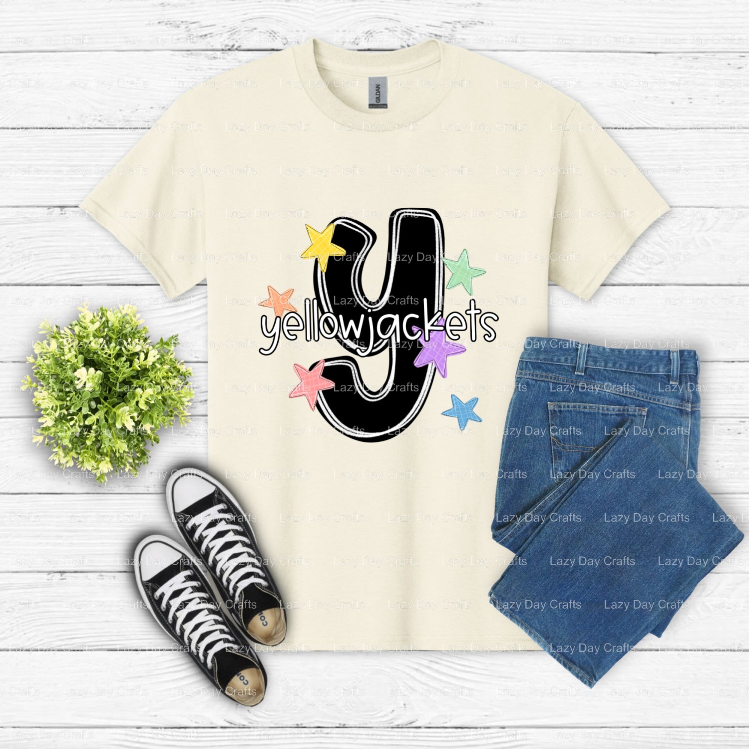 YELLOWJACKETS – School Spirit DTF Transfer (view 1 of 2) – by Lazy Day Crafts – DTF Transfers – School Spirit, Mascot DTF...