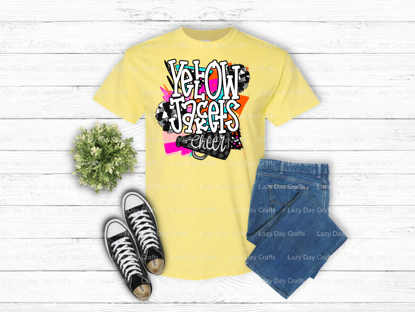 YELLOWJACKETS – School Spirit DTF Transfer (view 1 of 2) – by Lazy Day Crafts – DTF Transfers – School Spirit, Mascot DTF...