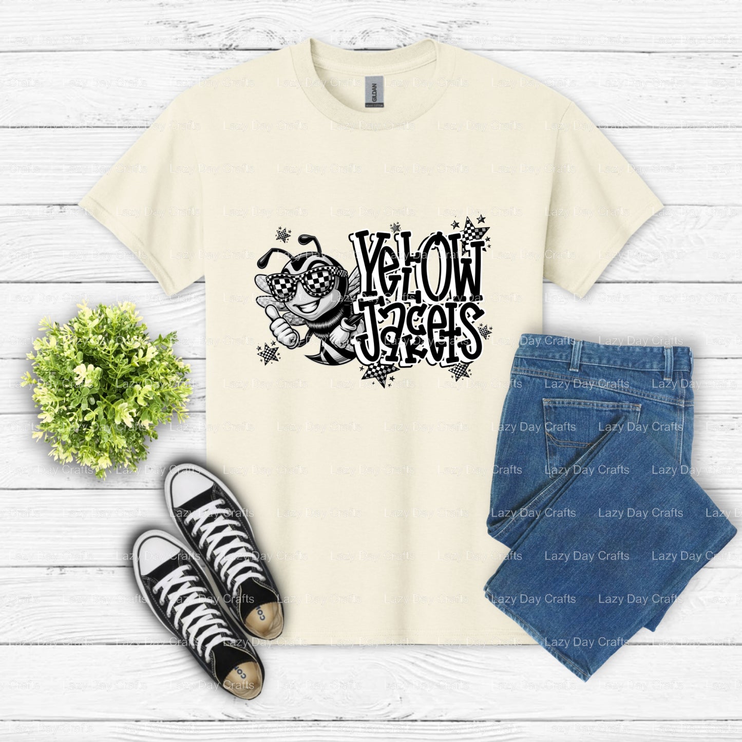 YELLOWJACKETS – School Spirit DTF Transfer (view 2 of 2) – by Lazy Day Crafts – DTF Transfers – School Spirit, Mascot DTF...