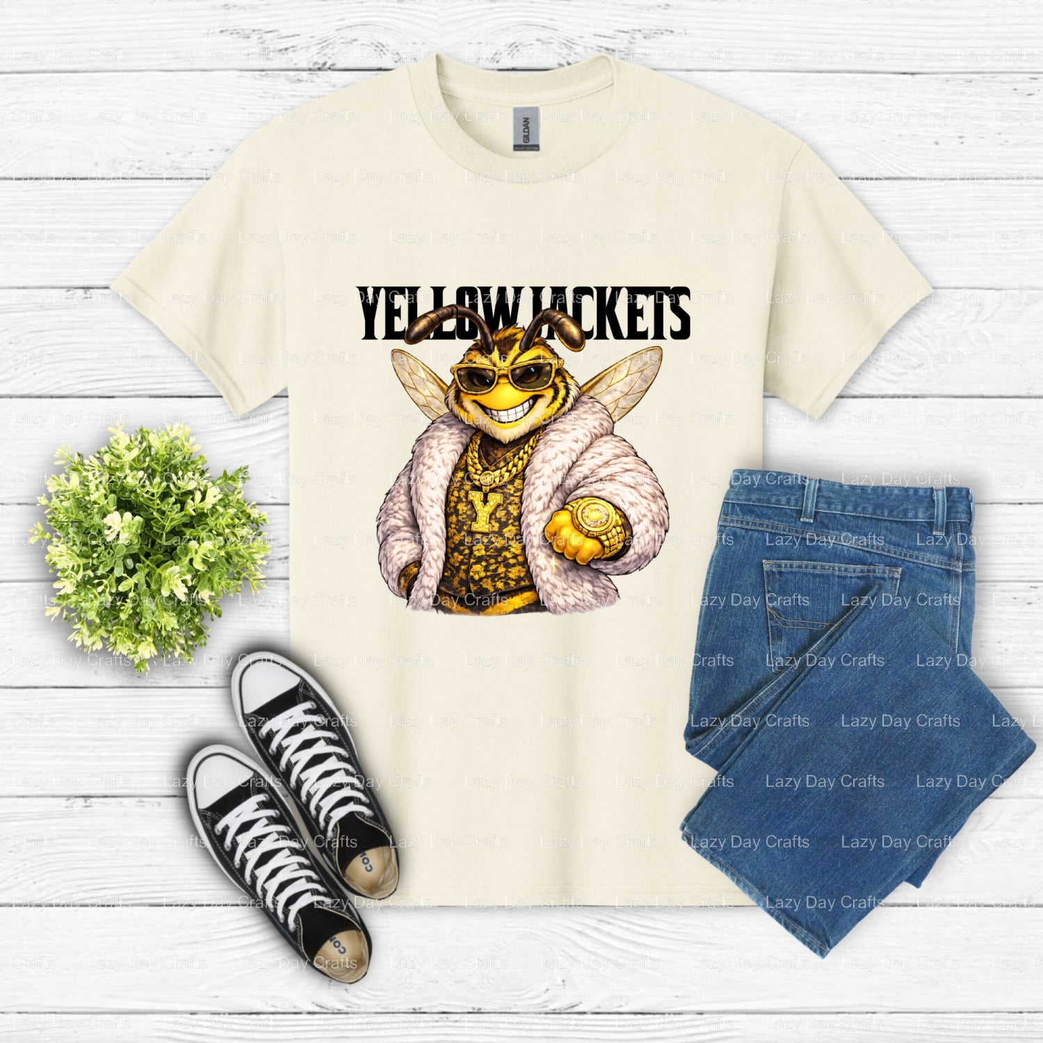 YELLOWJACKETS – School Spirit DTF Transfer (view 2 of 2) – by Lazy Day Crafts – DTF Transfers – School Spirit, Mascot DTF...
