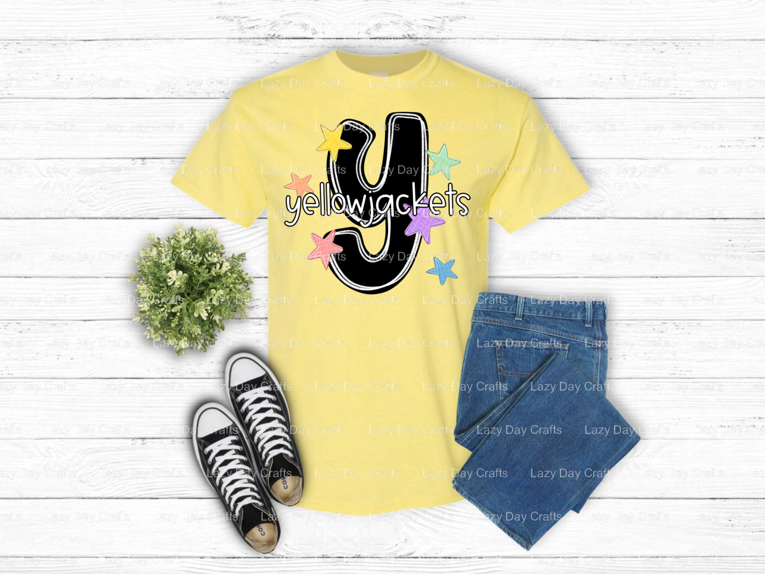YELLOWJACKETS – School Spirit DTF Transfer (view 2 of 2) – by Lazy Day Crafts – DTF Transfers – School Spirit, Mascot DTF...