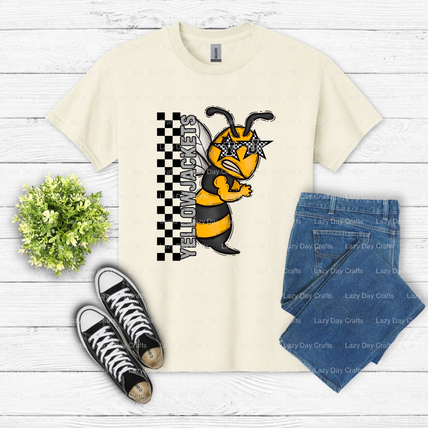 YELLOWJACKETS VARSITY – School Spirit DTF Transfer (view 2 of 2) – by Lazy Day Crafts – DTF Transfers – School Spirit, Mas...
